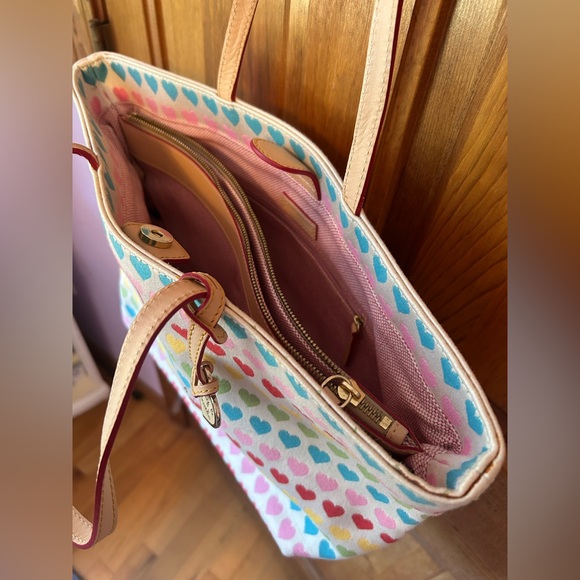 Dooney & Bourke Rainbow Heart Colorful Pattern Tote - Picture 7 of 9